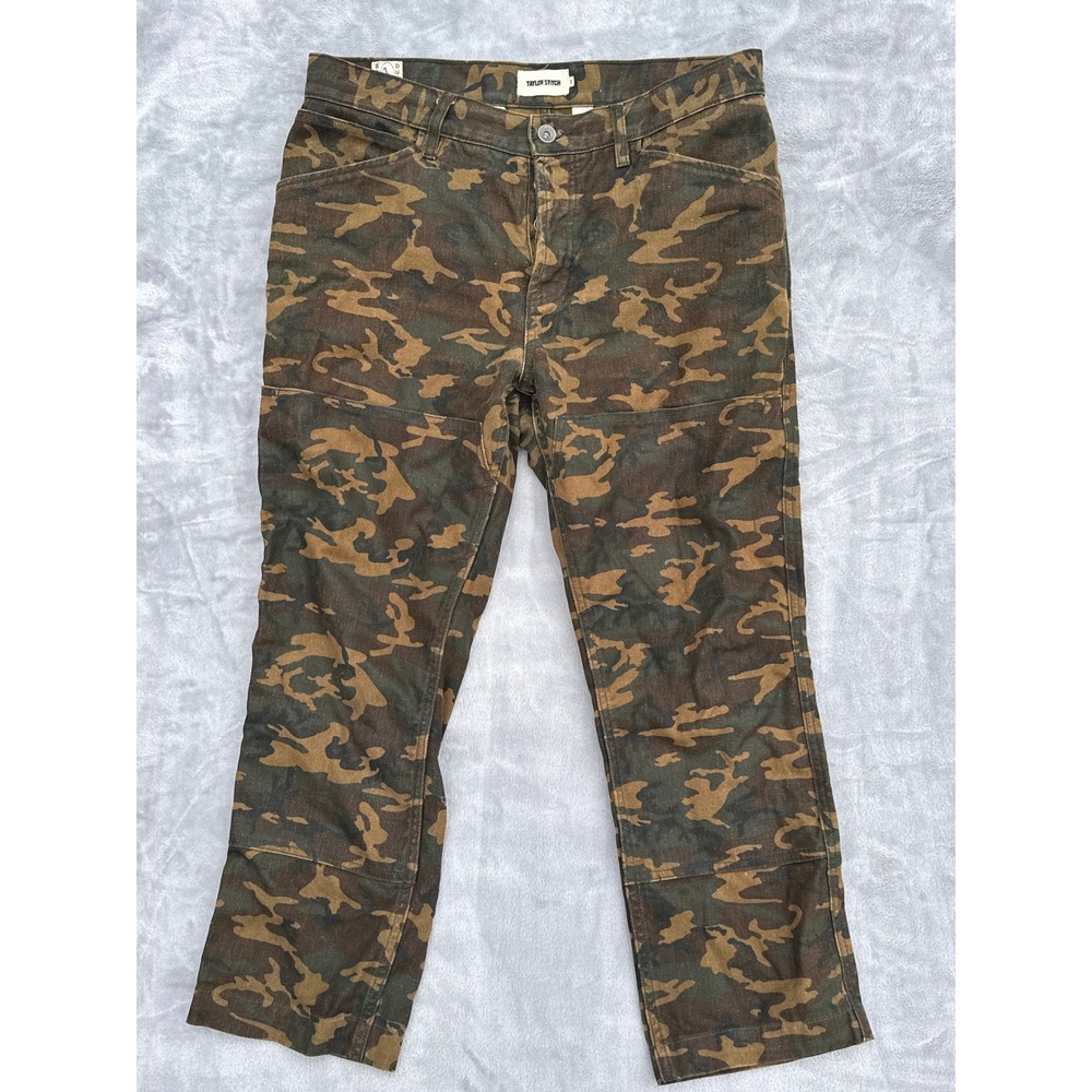Taylor Stitch Chore Pants Mens 32x26 Camo Boss Duck Double Knee Workwear